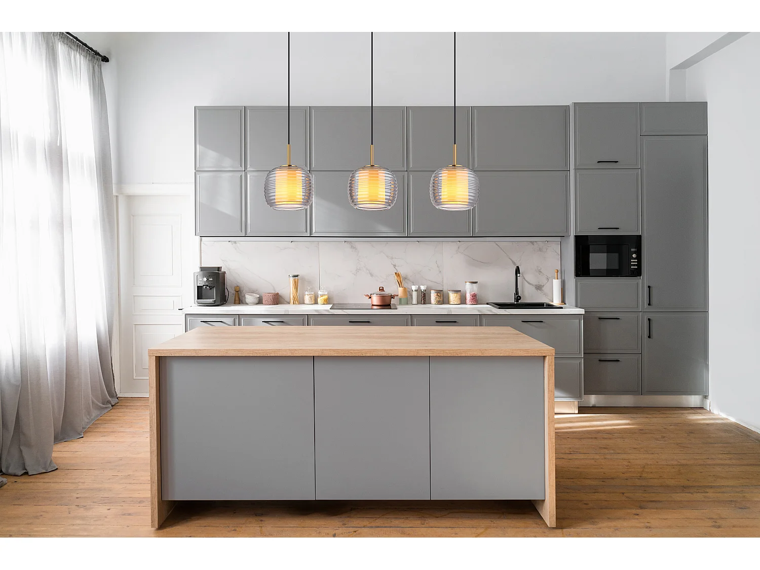 Hängeleuchte Metall schwarz matt, 3x E27