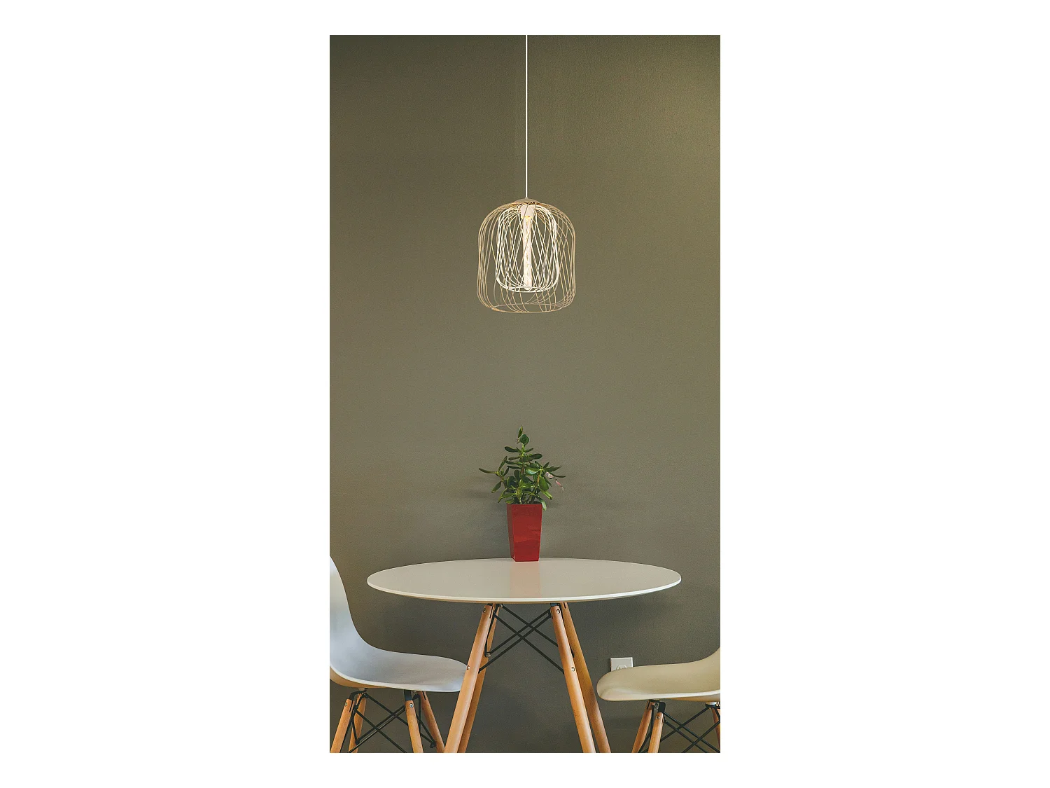 Suspension métal couleur sable mat, 1x E27