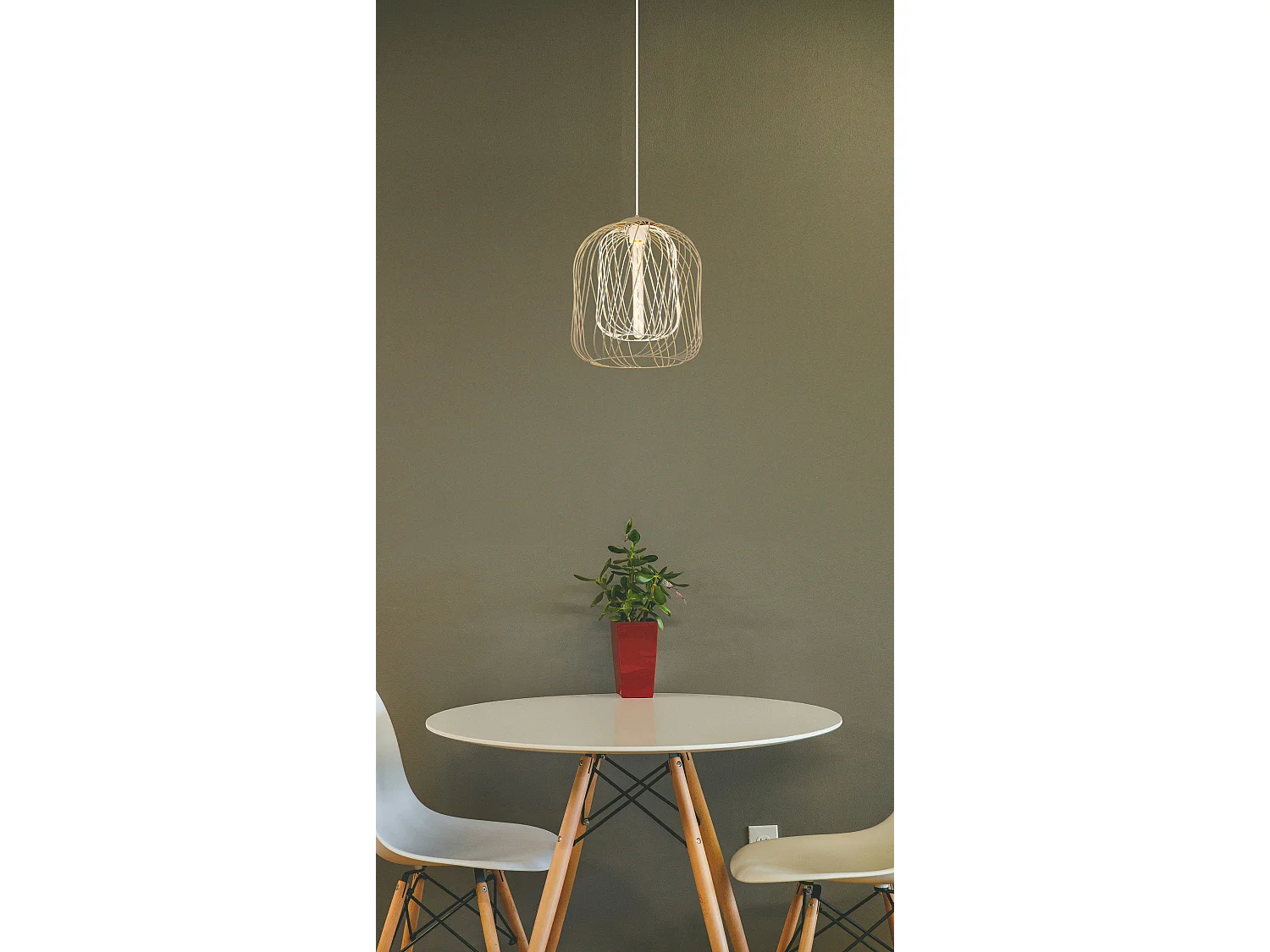 Suspension métal couleur sable mat, 1x E27