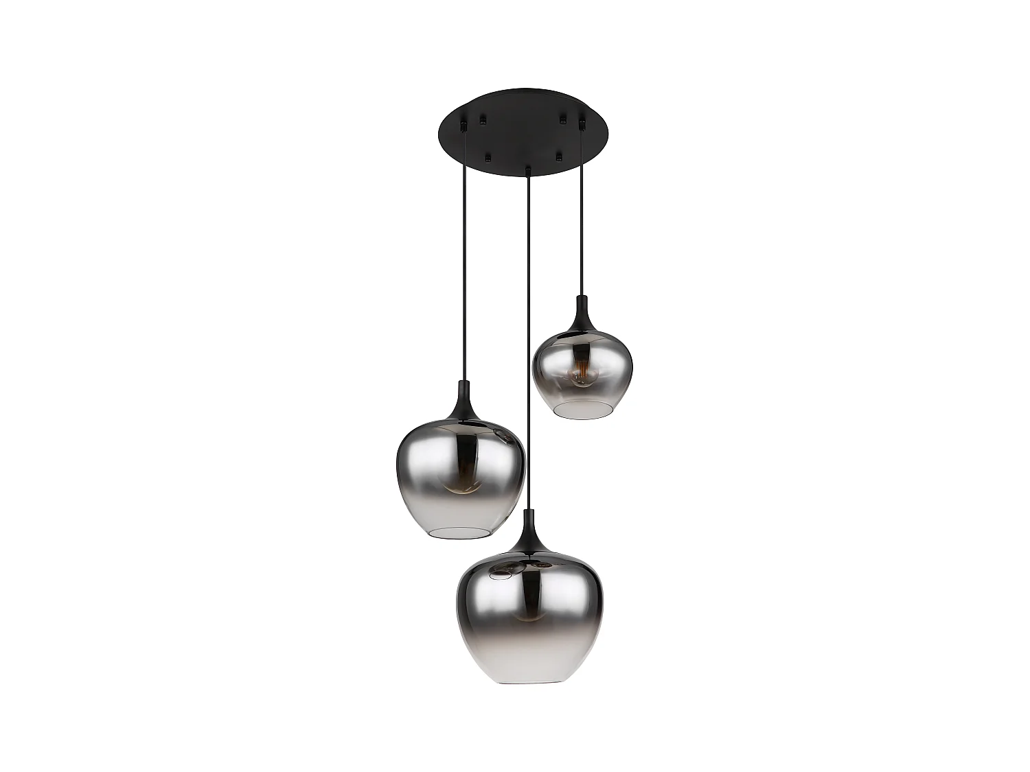 Suspension métal noir mat, 3x E27