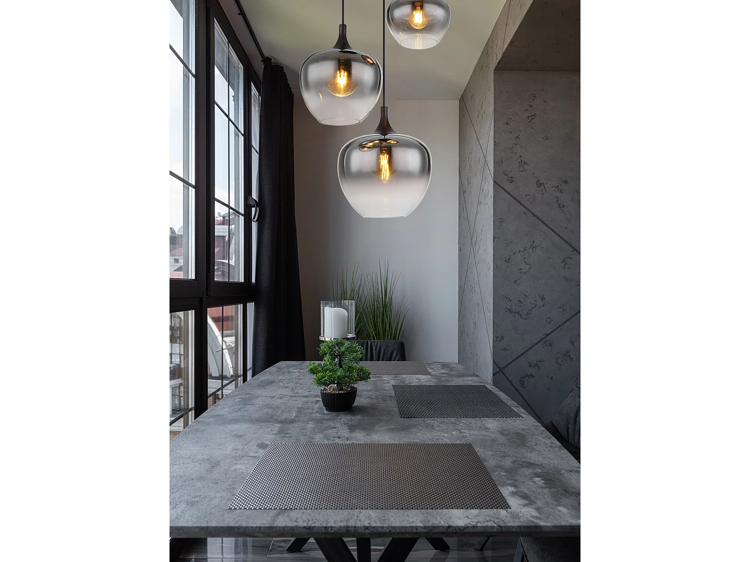 Hängeleuchte Metall schwarz matt, 3x E27