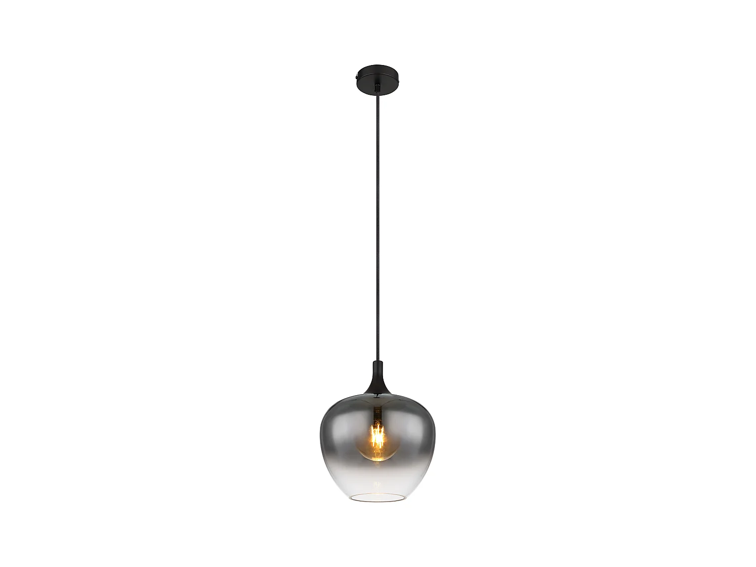 Suspension métal noir mat, 1x E27
