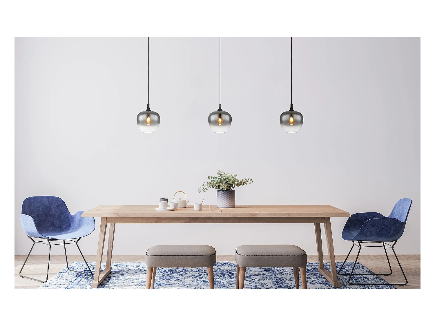 Hanglamp metaal zwart dof, 1x E27