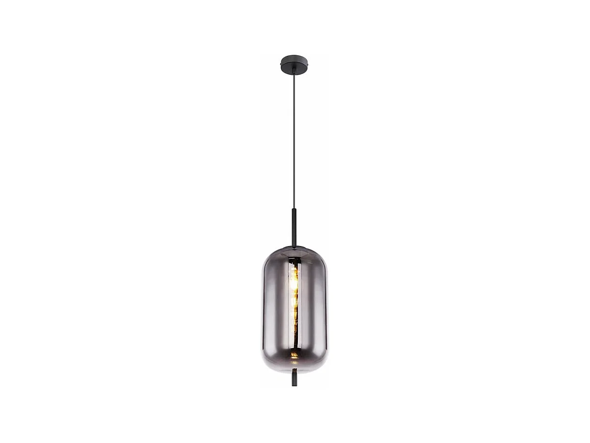 Suspension métal noir, 1x E27