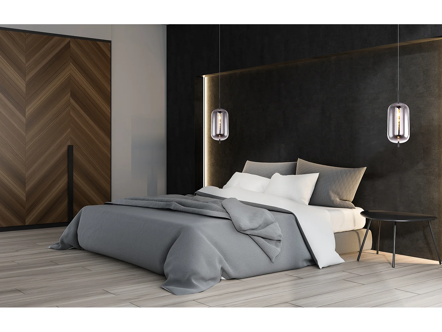 Hängeleuchte Metall schwarz, 1x E27