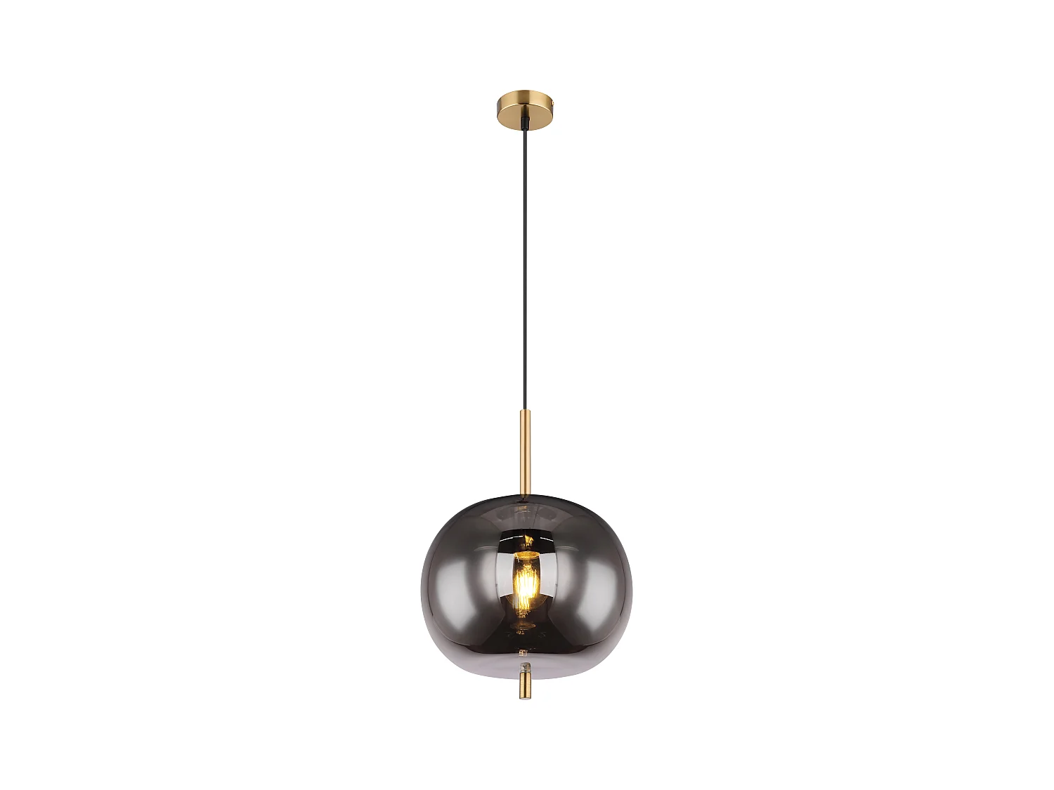 Suspension métal couleur laiton, 1x E27