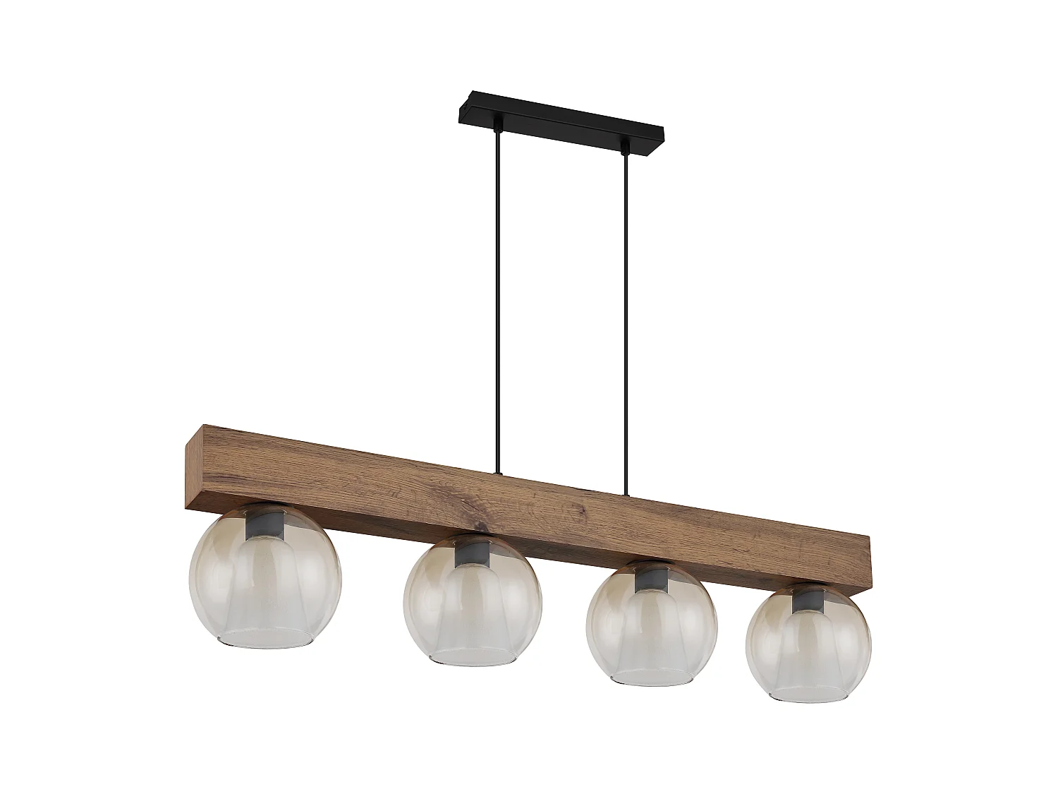 Hängeleuchte Metall schwarz matt, 4x E27