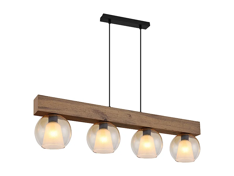 Suspension métal noir mat, 4x E27