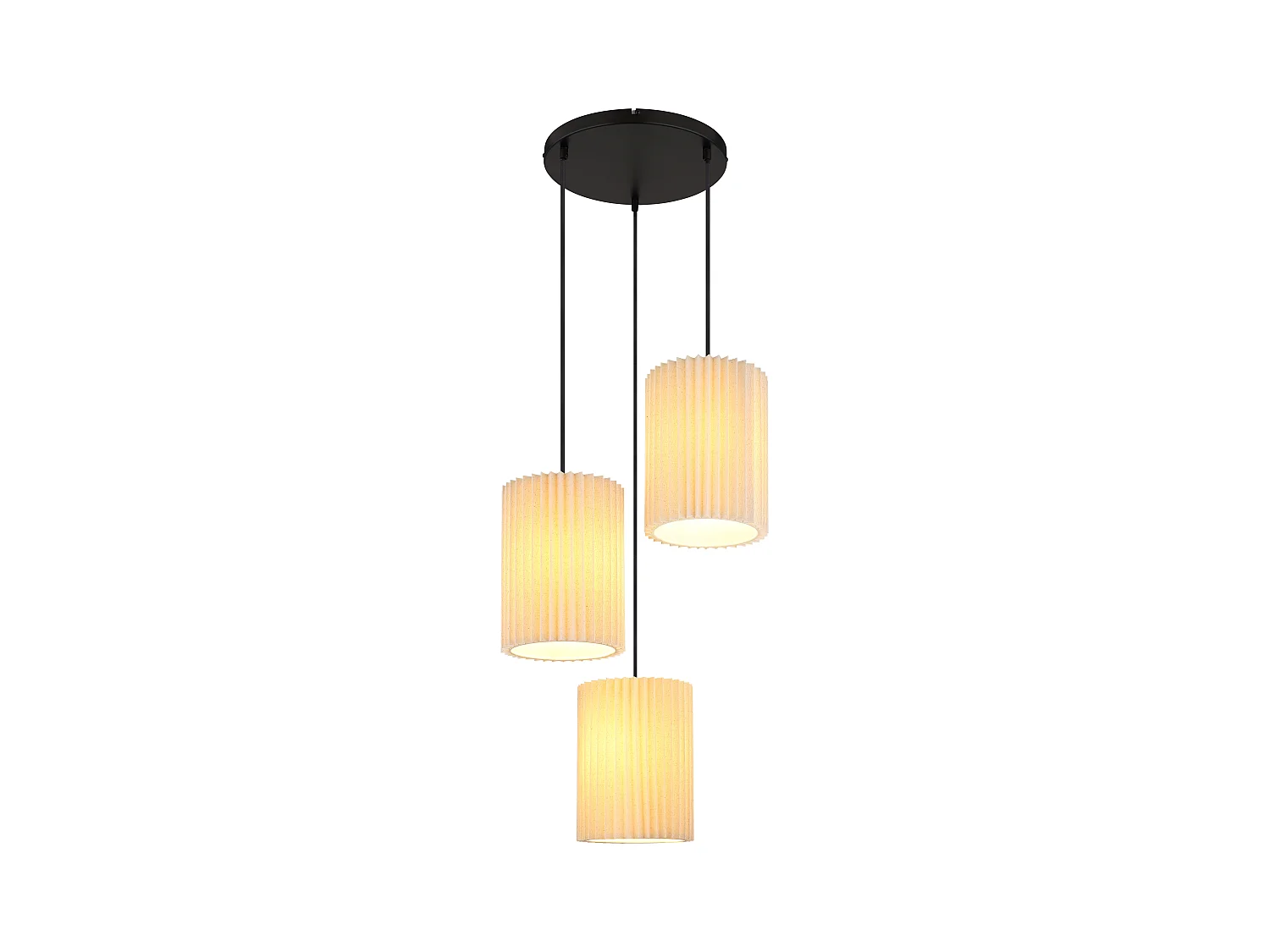 Suspension métal noir mat, 3x E27
