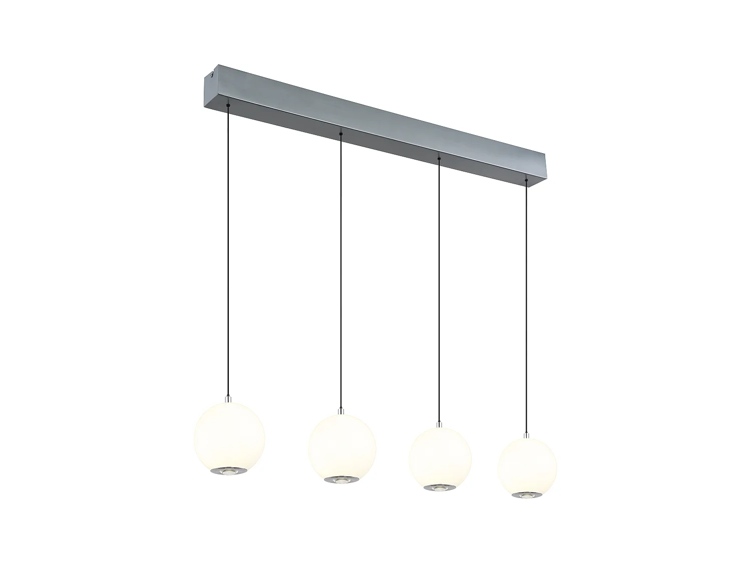 Suspension métal gris mat, LED
