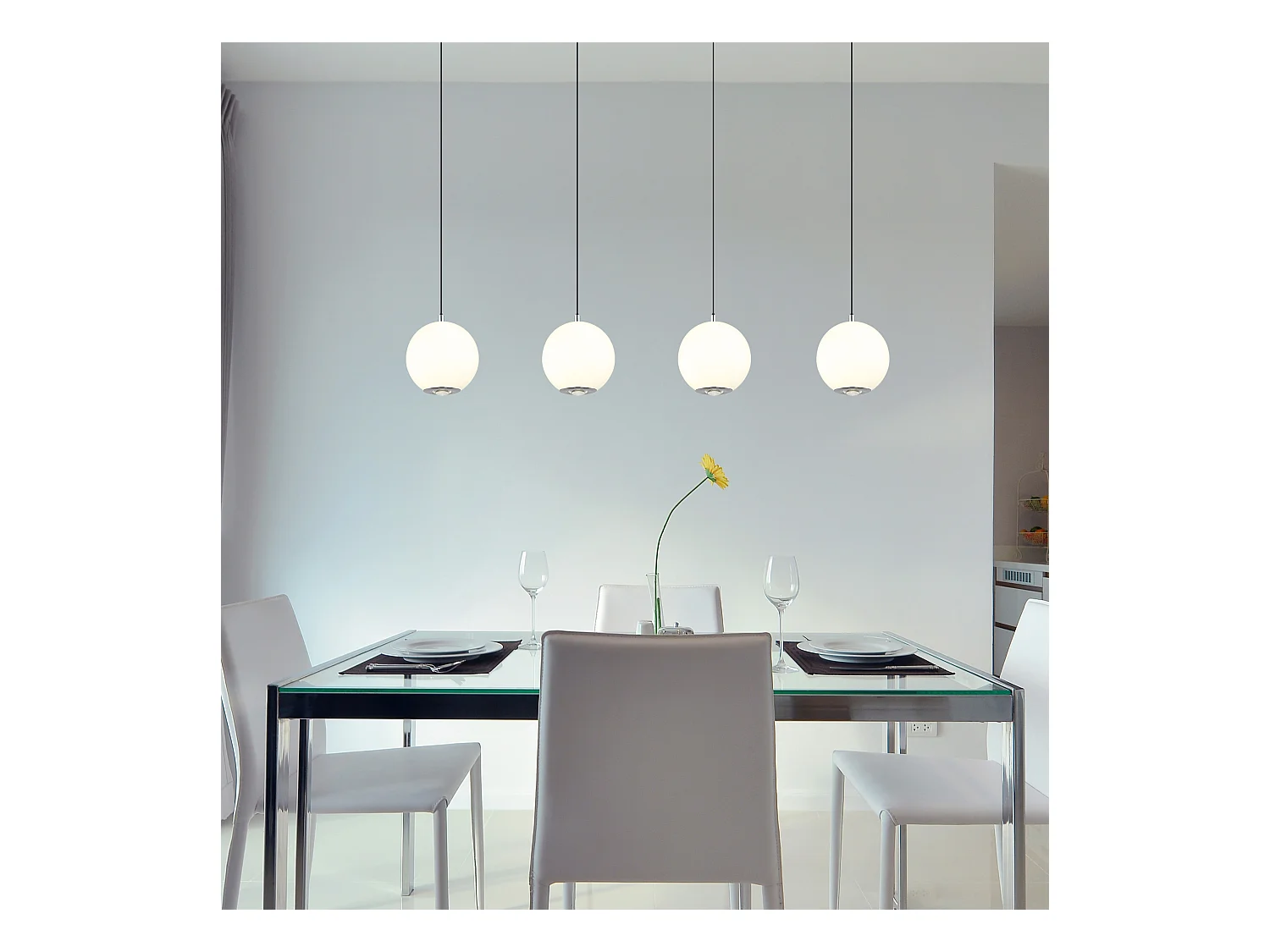 Luce a sospensione metallo grigio satinato, LED