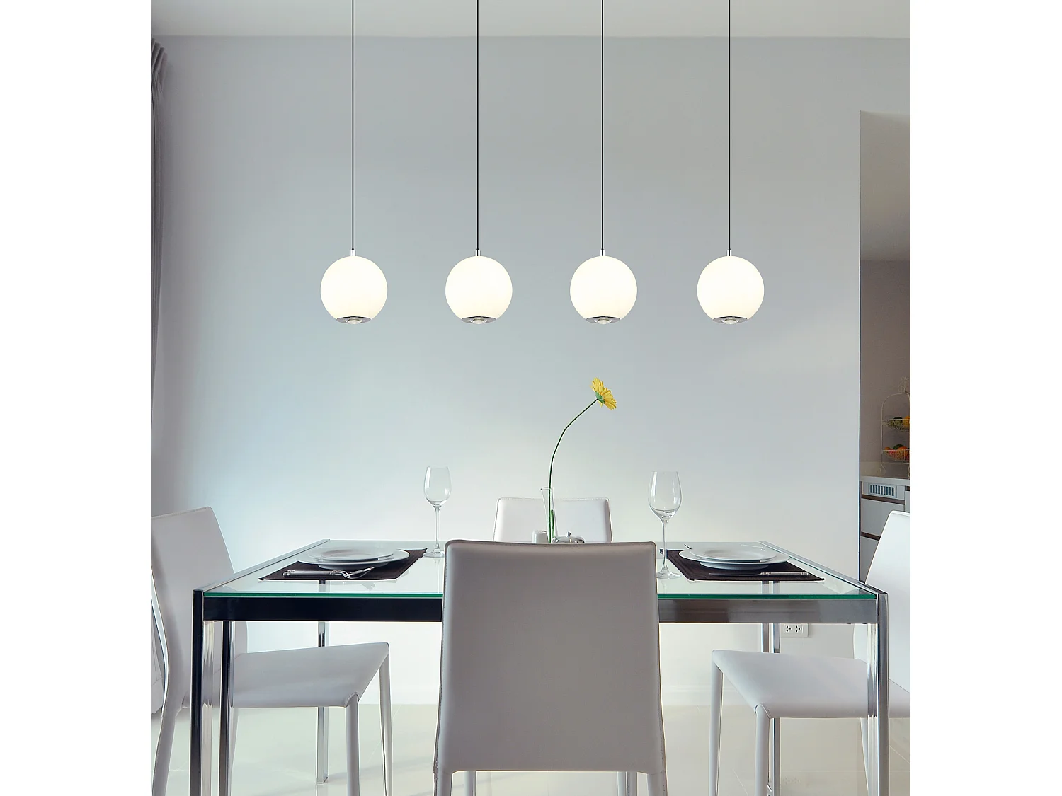 Hängeleuchte Metall grau matt, LED