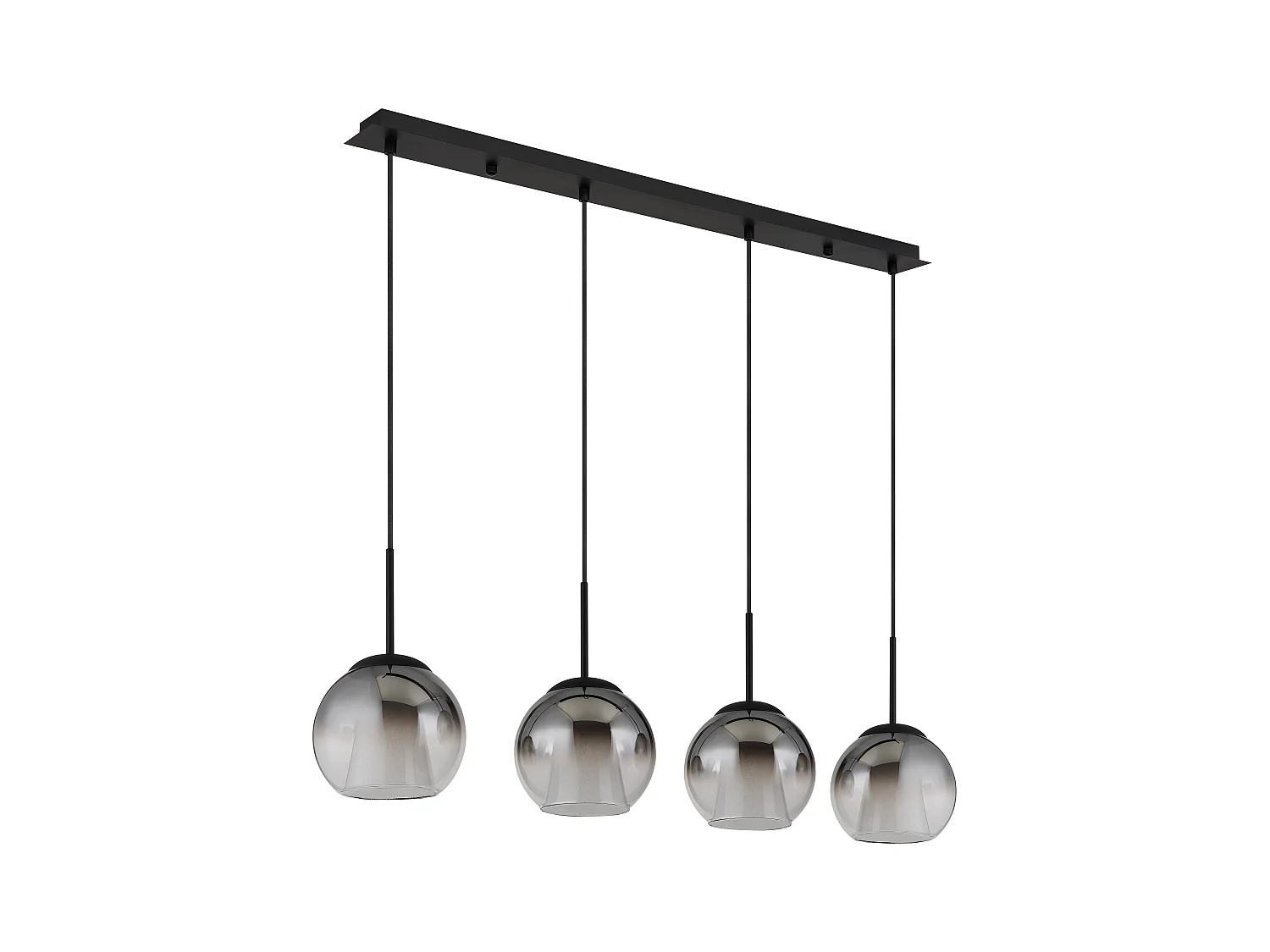 Suspension métal noir mat, 4x E27