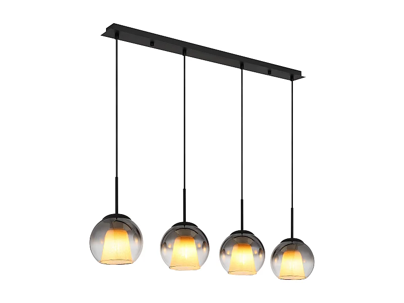 Hängeleuchte Metall schwarz matt, 4x E27