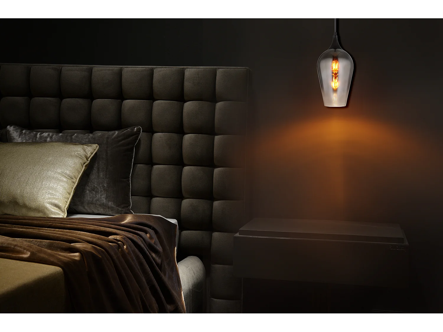 Lámpara colgante metal negro mate, 1x E27