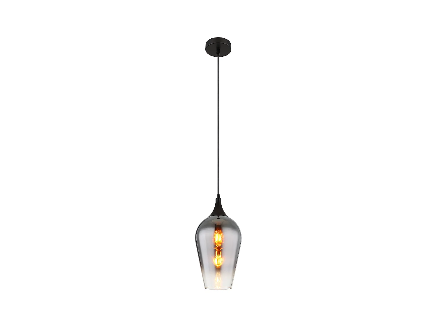 Suspension métal noir mat, 1x E27