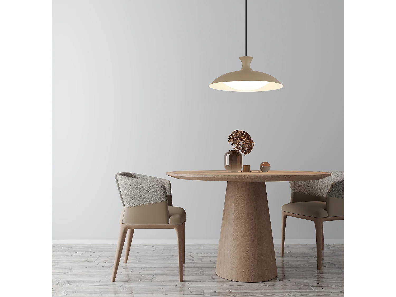 Suspension métal couleur sable mat, LED