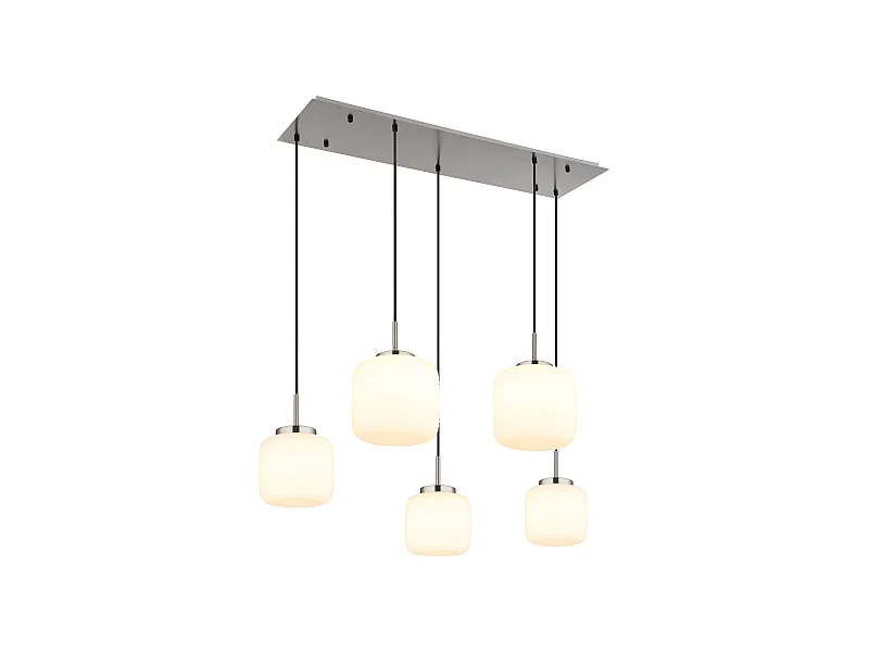 Hängeleuchte Metall Nickel matt, 5x E27 LED