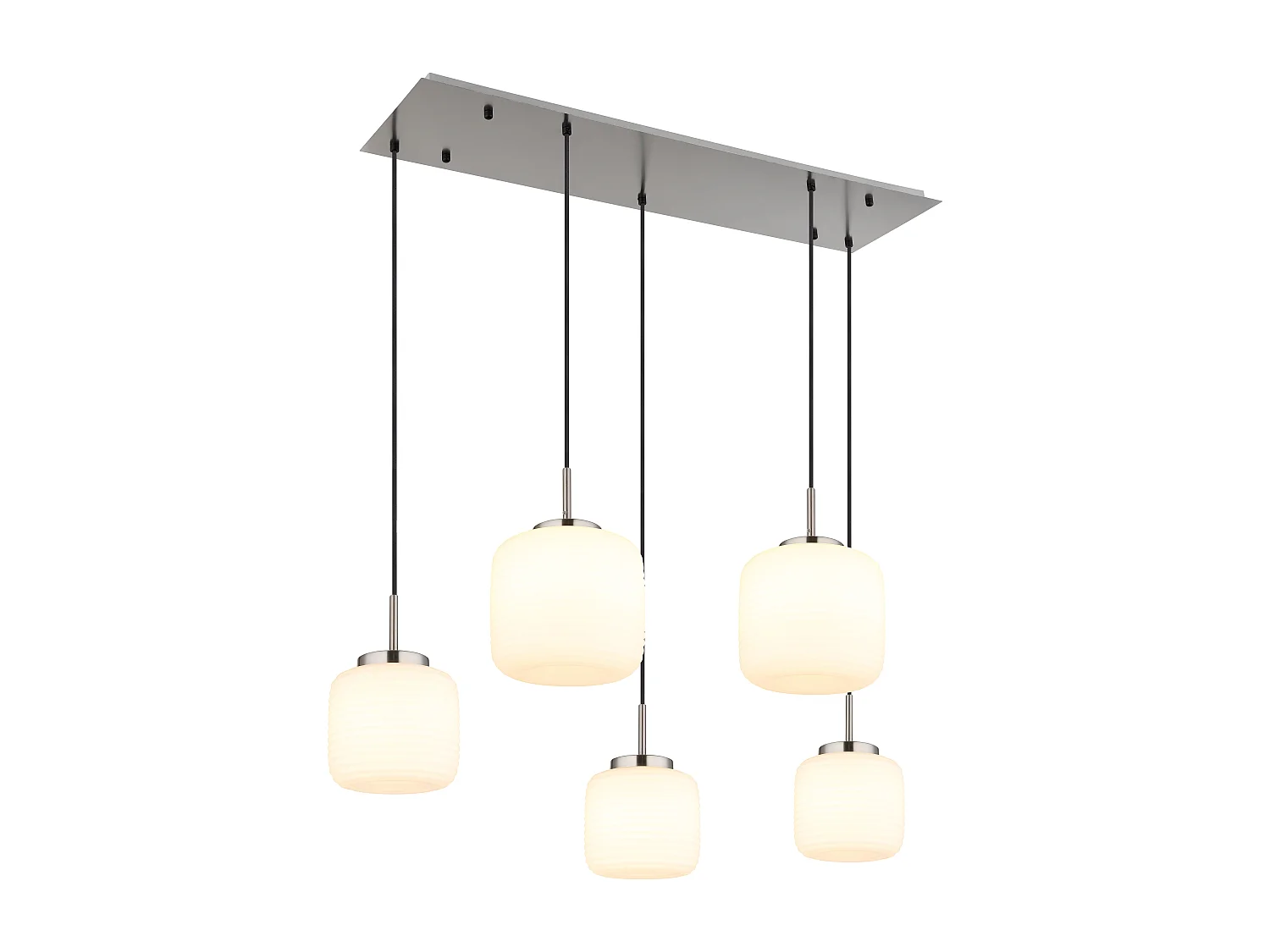 Hängeleuchte Metall Nickel matt, 5x E27 LED