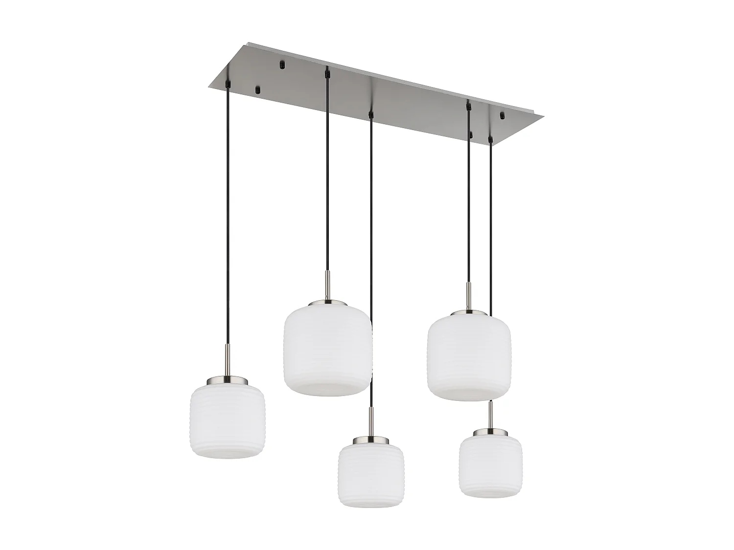 Hängeleuchte Metall Nickel matt, 5x E27 LED