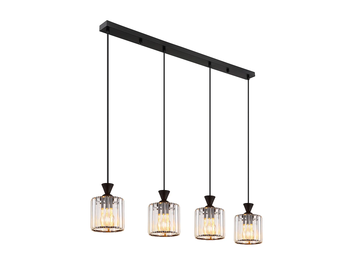 Hängeleuchte Metall schwarz matt, 4x E27