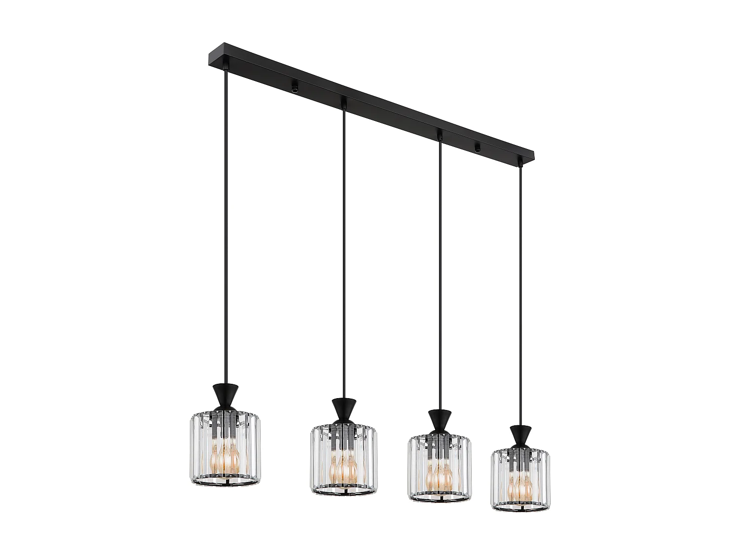 Hängeleuchte Metall schwarz matt, 4x E27