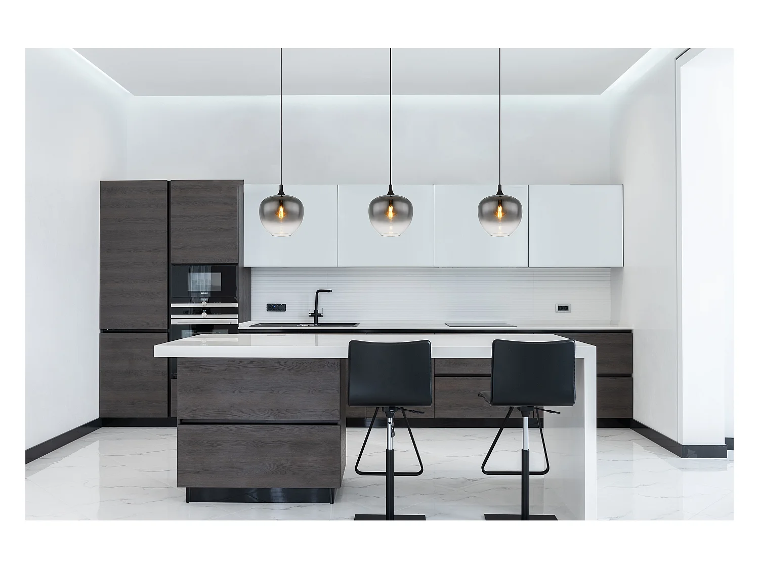 Suspension métal noir mat, 1x E27