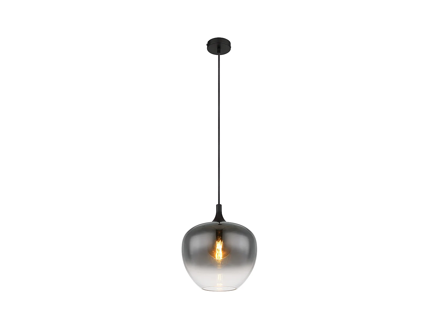 Suspension métal noir mat, 1x E27