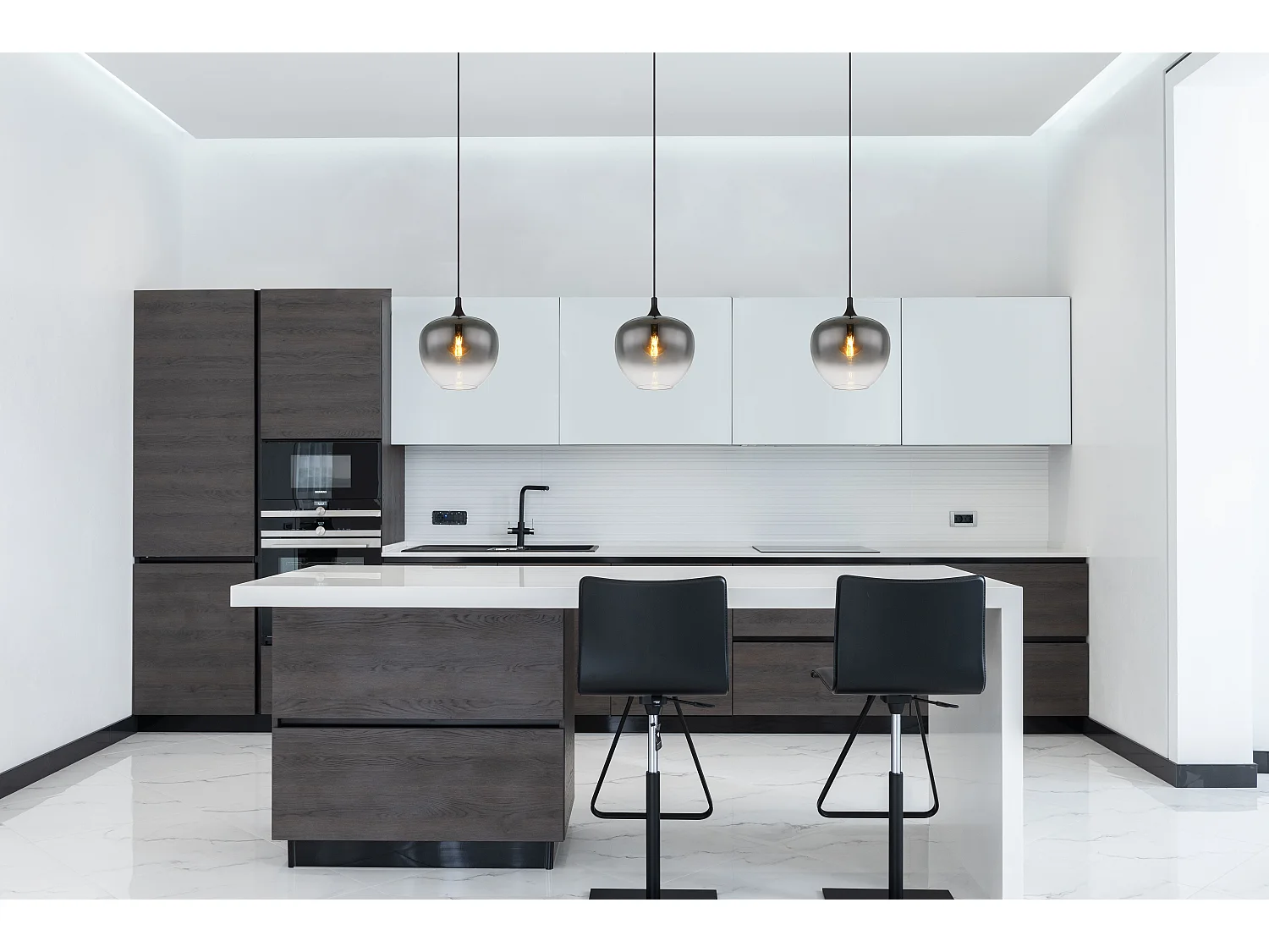 Suspension métal noir mat, 1x E27