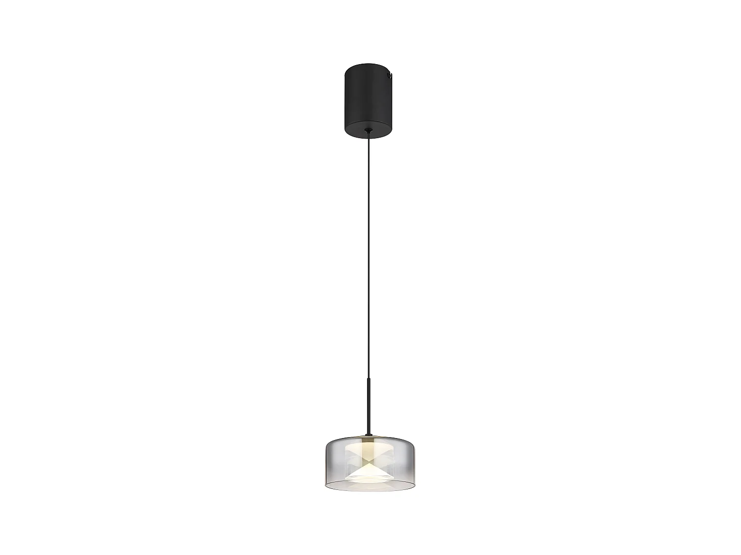 Suspension métal noir mat, LED