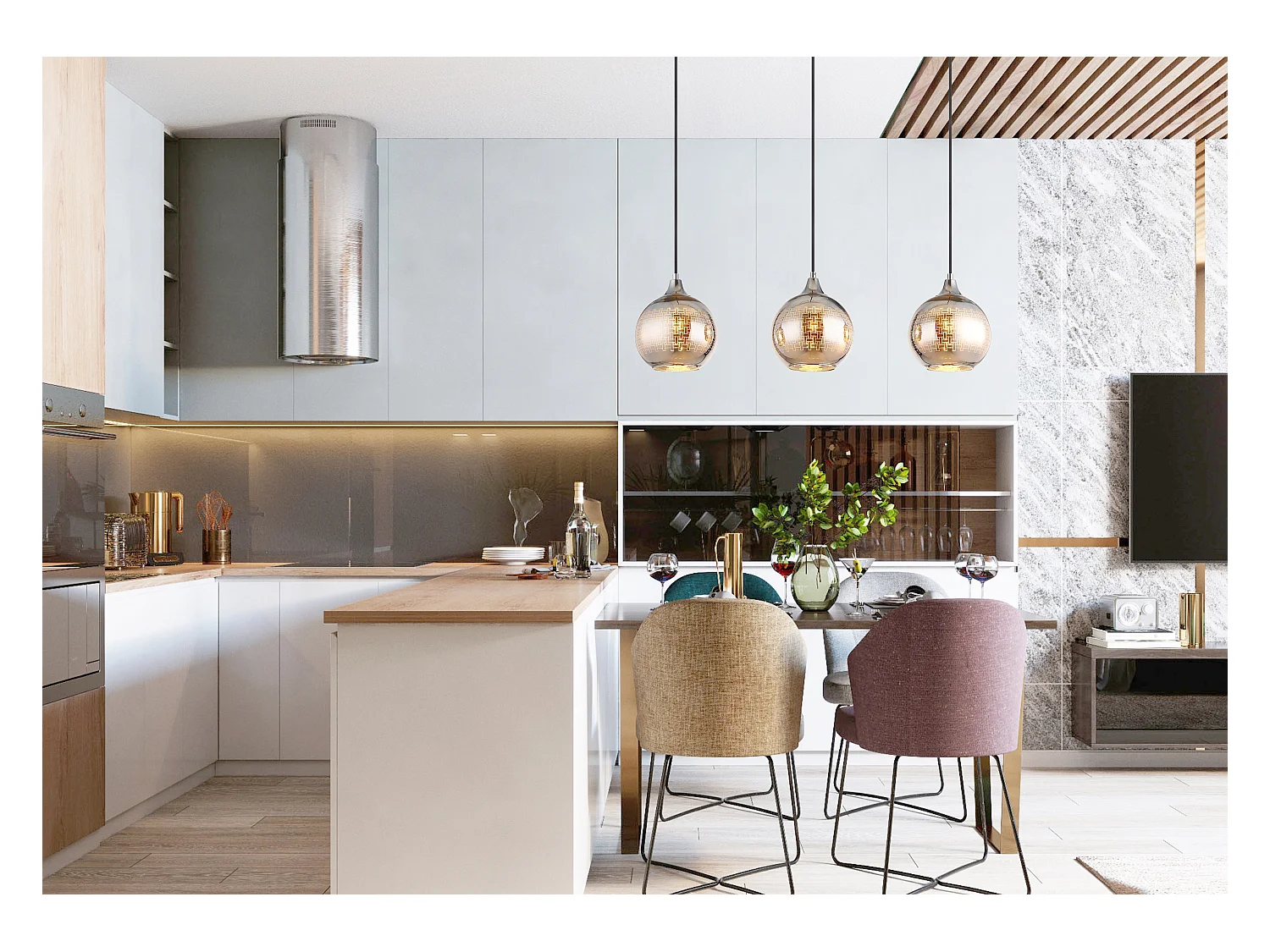 Luce a sospensione metallo bianco, 3x E27