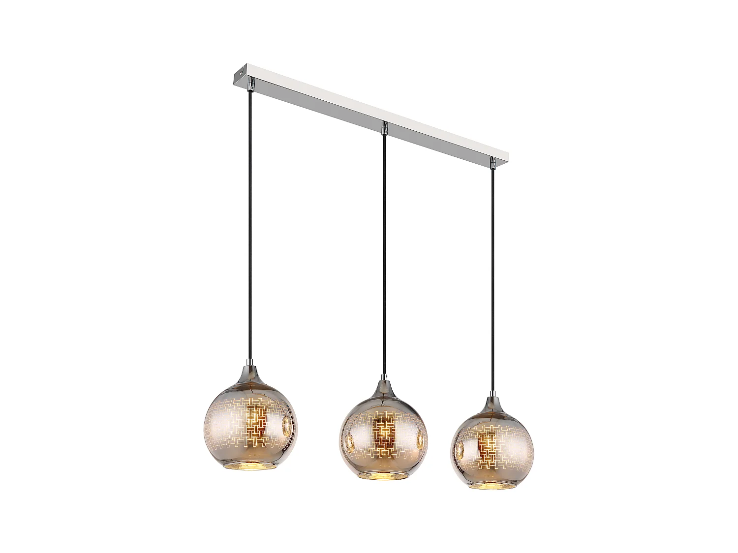 Suspension métal blanc, 3x E27
