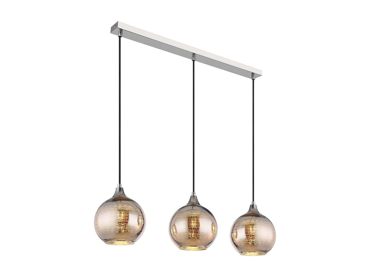 Hängeleuchte Metall weiß, 3x E27