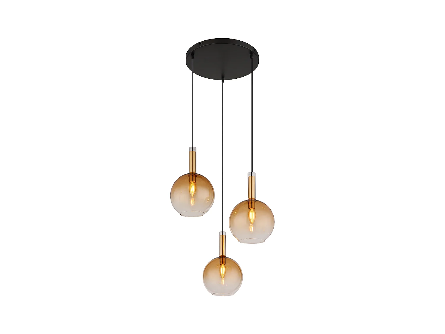 Suspension métal noir mat, 3x E14