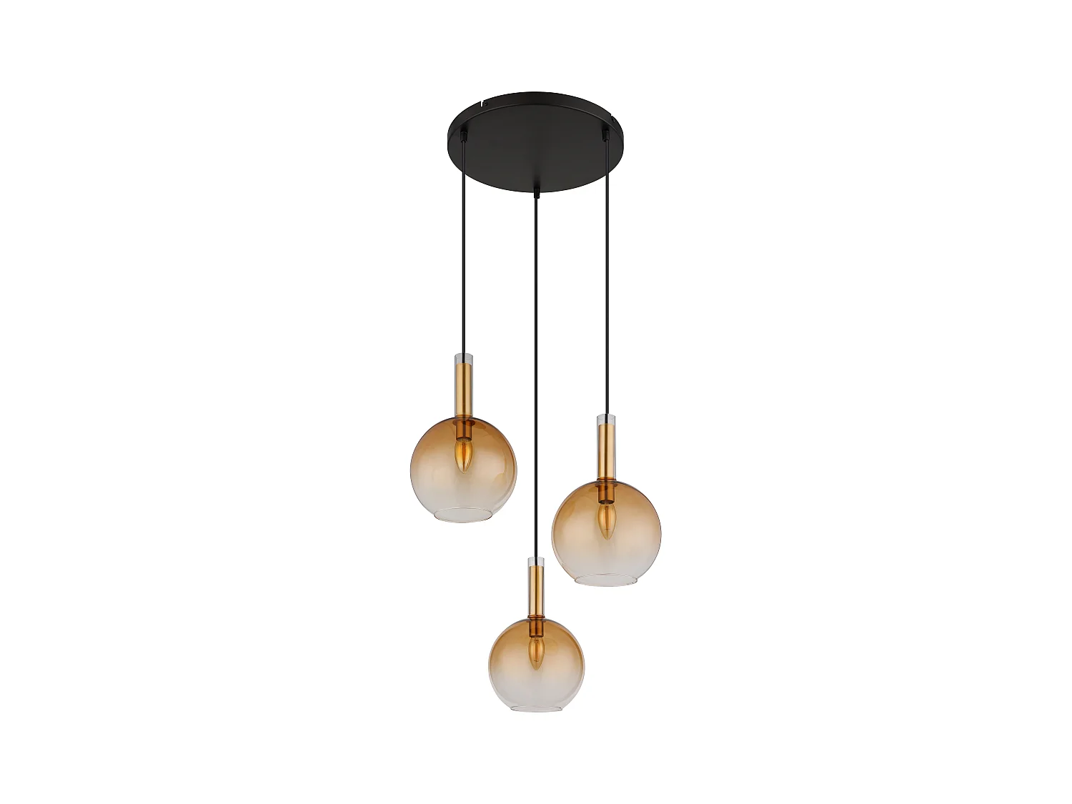 Suspension métal noir mat, 3x E14