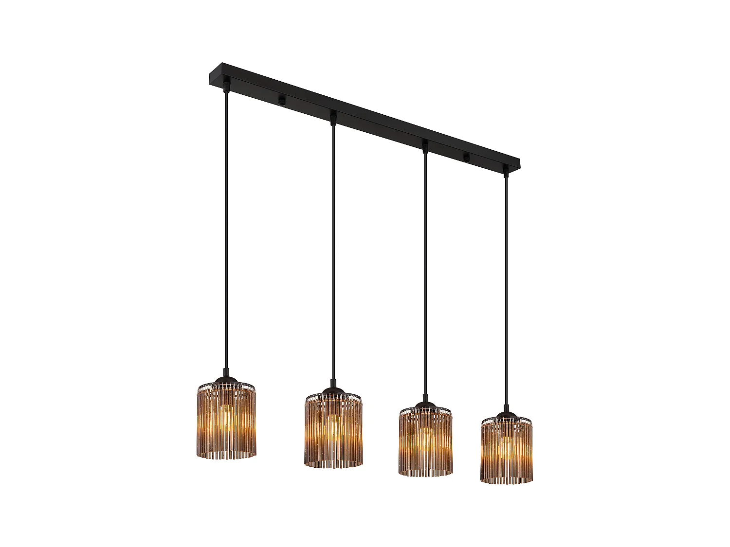 Suspension métal noir mat, 4x E14