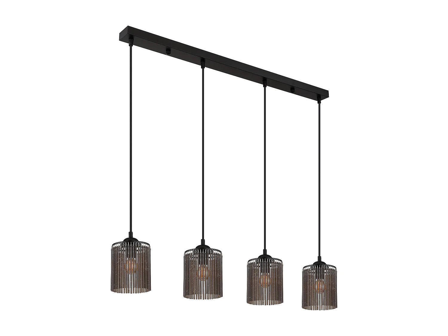 Suspension métal noir mat, 4x E14