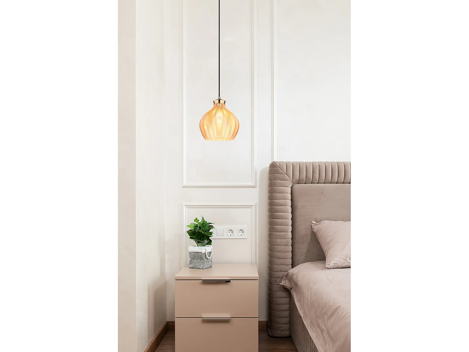 Lámpara colgante metal dorado mate, 1x E27