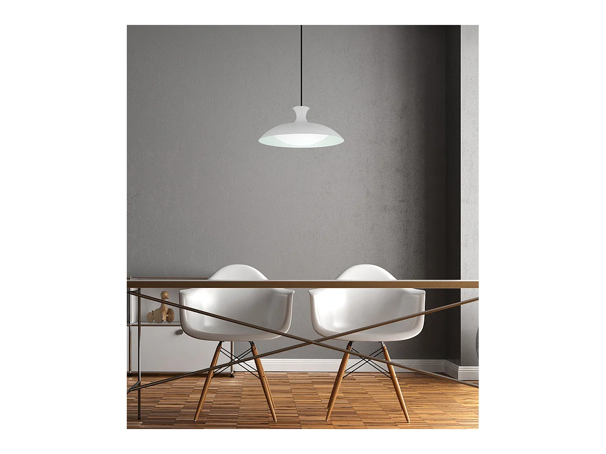 Luce a sospensione metallo bianco satinato, LED