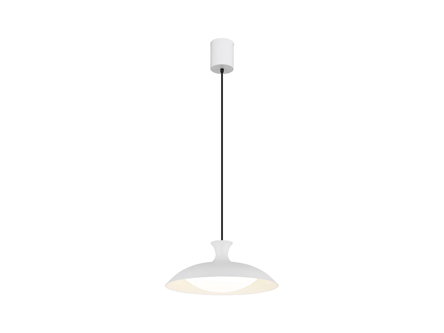 Suspension métal blanc mat, LED