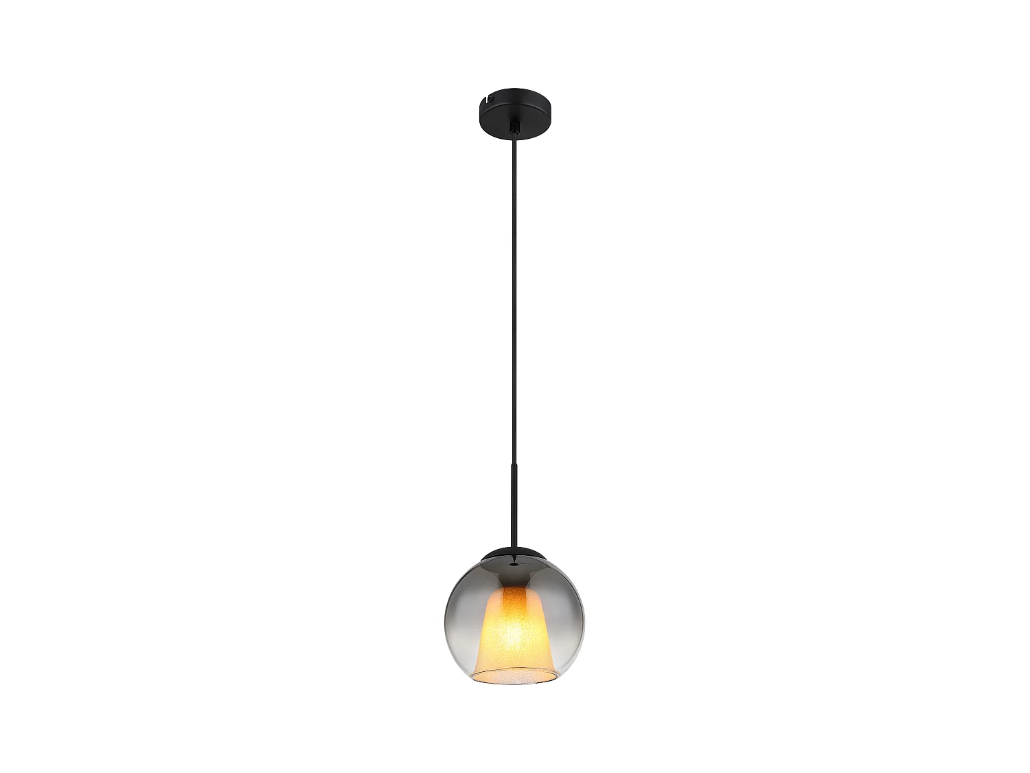 Suspension métal noir mat, 1x E27