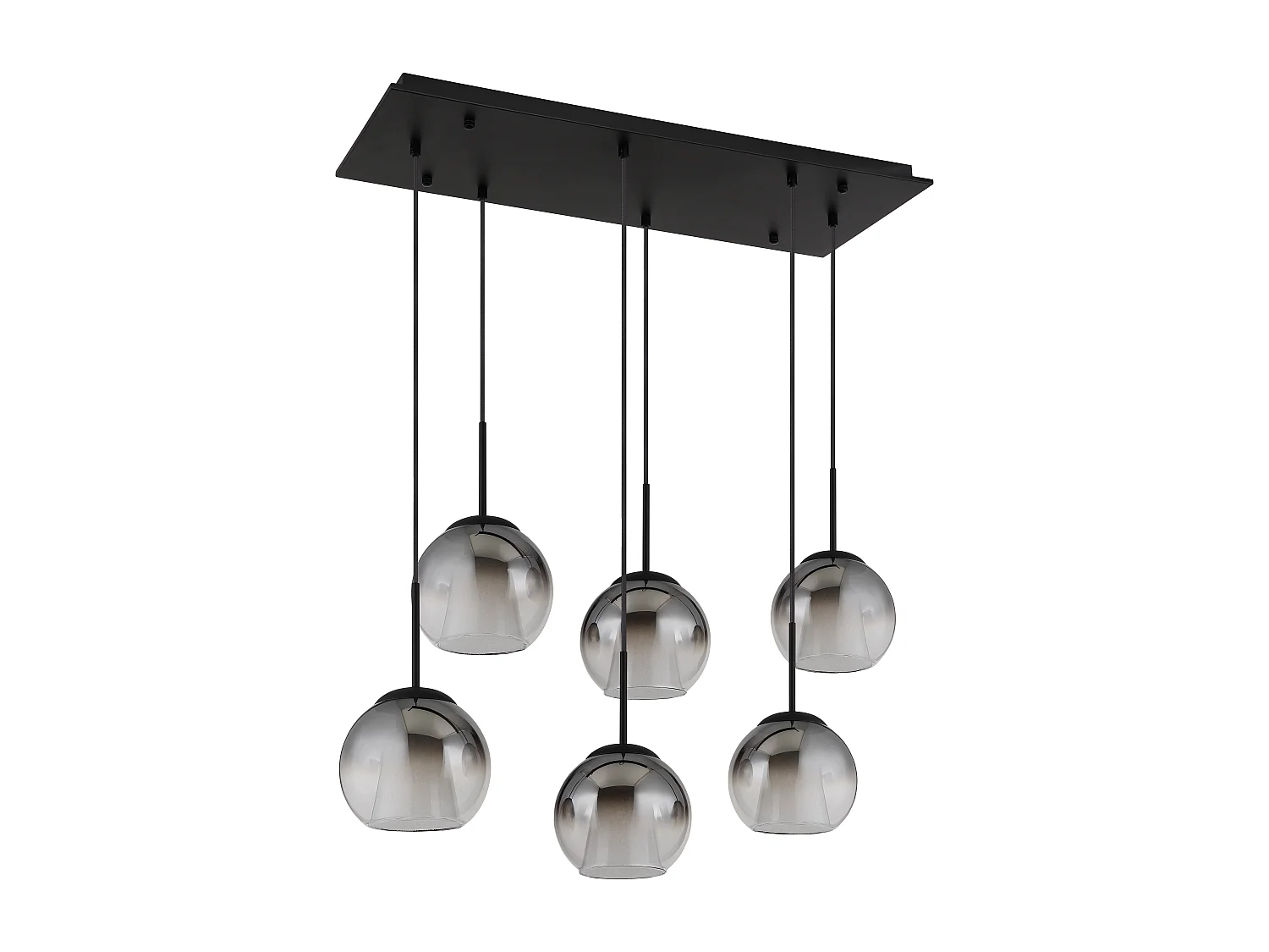 Hängeleuchte Metall schwarz matt, 6x E27