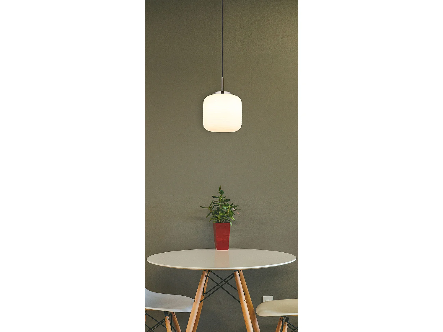 Hängeleuchte Metall Nickel matt, 1x E27 LED