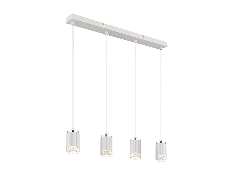 Hängeleuchte Metall weiß matt, 4x GU10