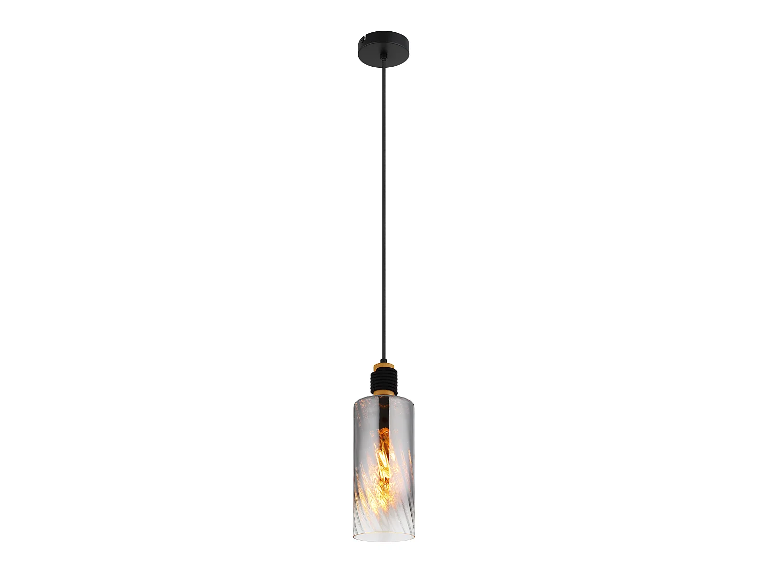Suspension métal noir mat, 1x E27