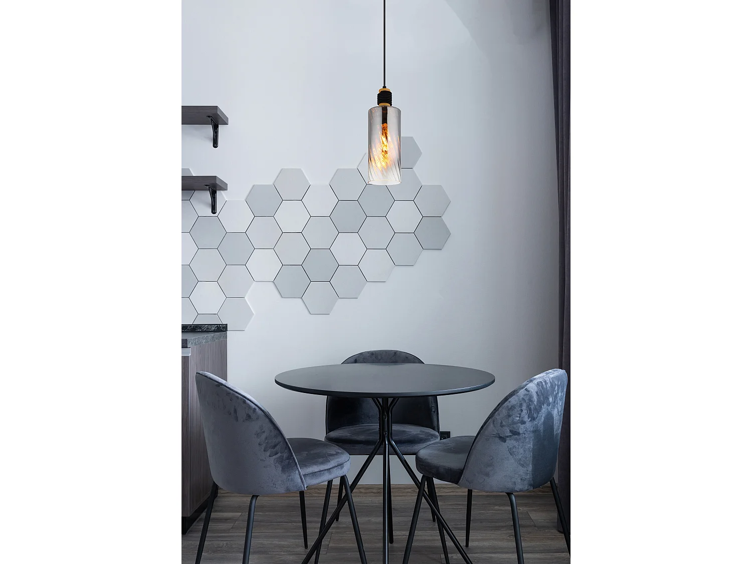 Hängeleuchte Metall schwarz matt, 1x E27