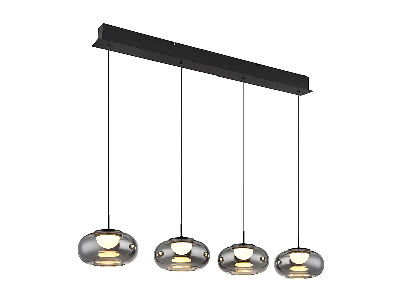 Suspension métal noir mat, LED