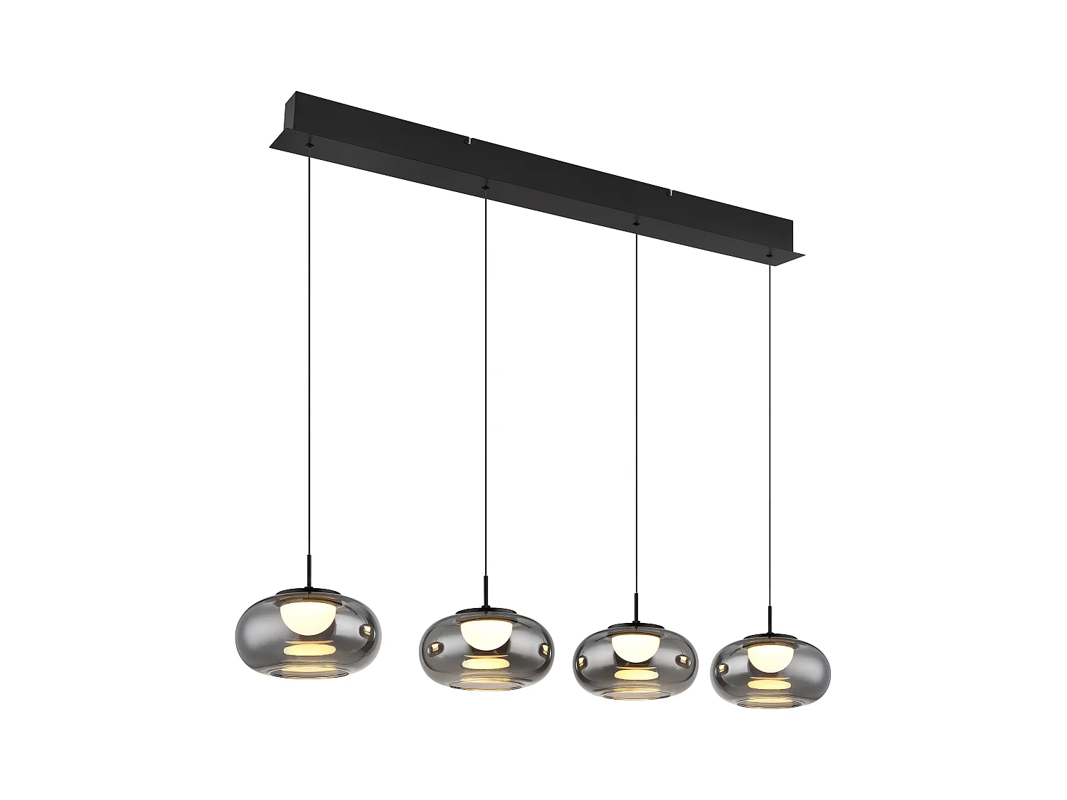 Suspension métal noir mat, LED