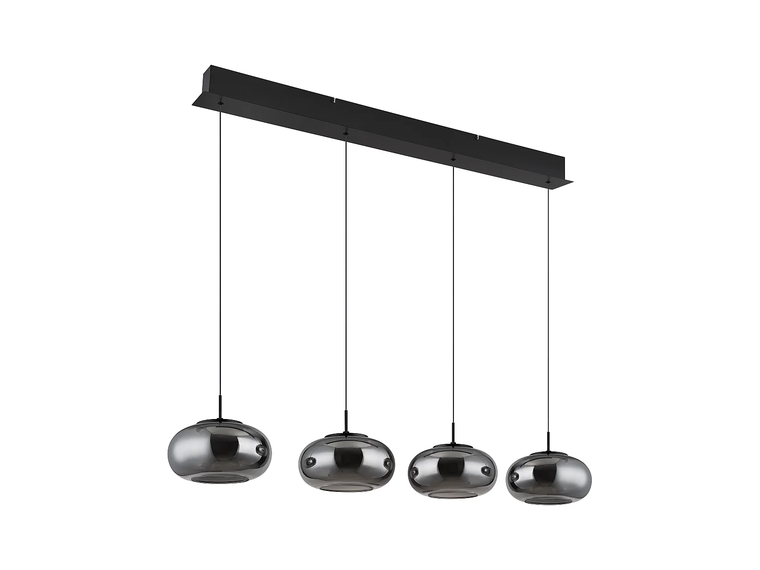 Suspension métal noir mat, LED