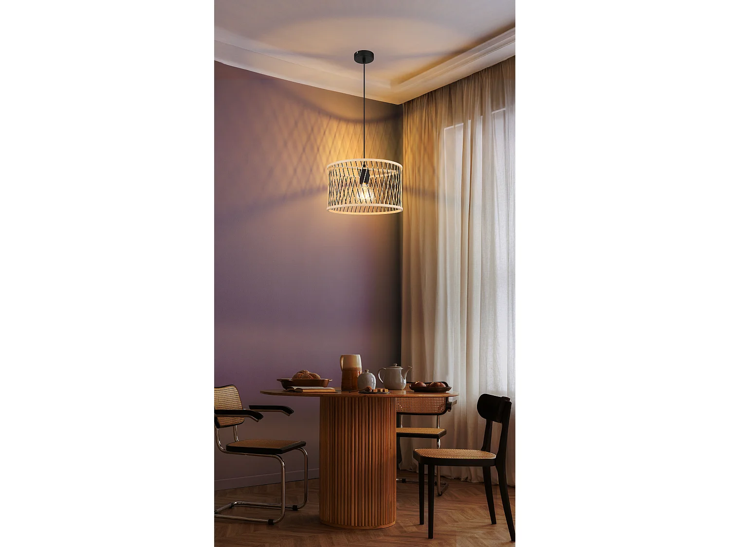 Suspension metal noir matt, 1 x E27 LED